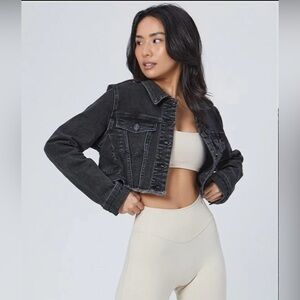 BuffBunny Buff Bunny Black stretch Denim Cropped Jacket size small